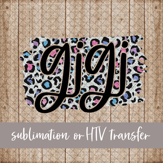 Gigi Brushstroke, Leopard Spring Pastel - Sublimation or HTV Transfer
