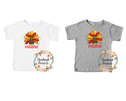 Turkey, Bow - Name Optional - Sublimation or HTV Transfer