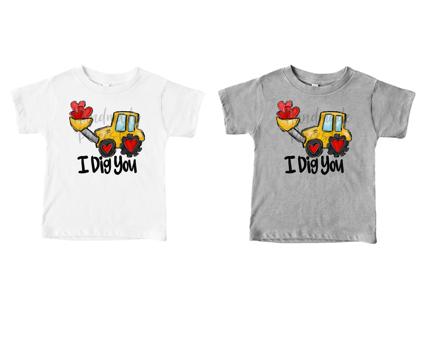 Tractor with Hearts, I Dig You - Sublimation or HTV Transfer