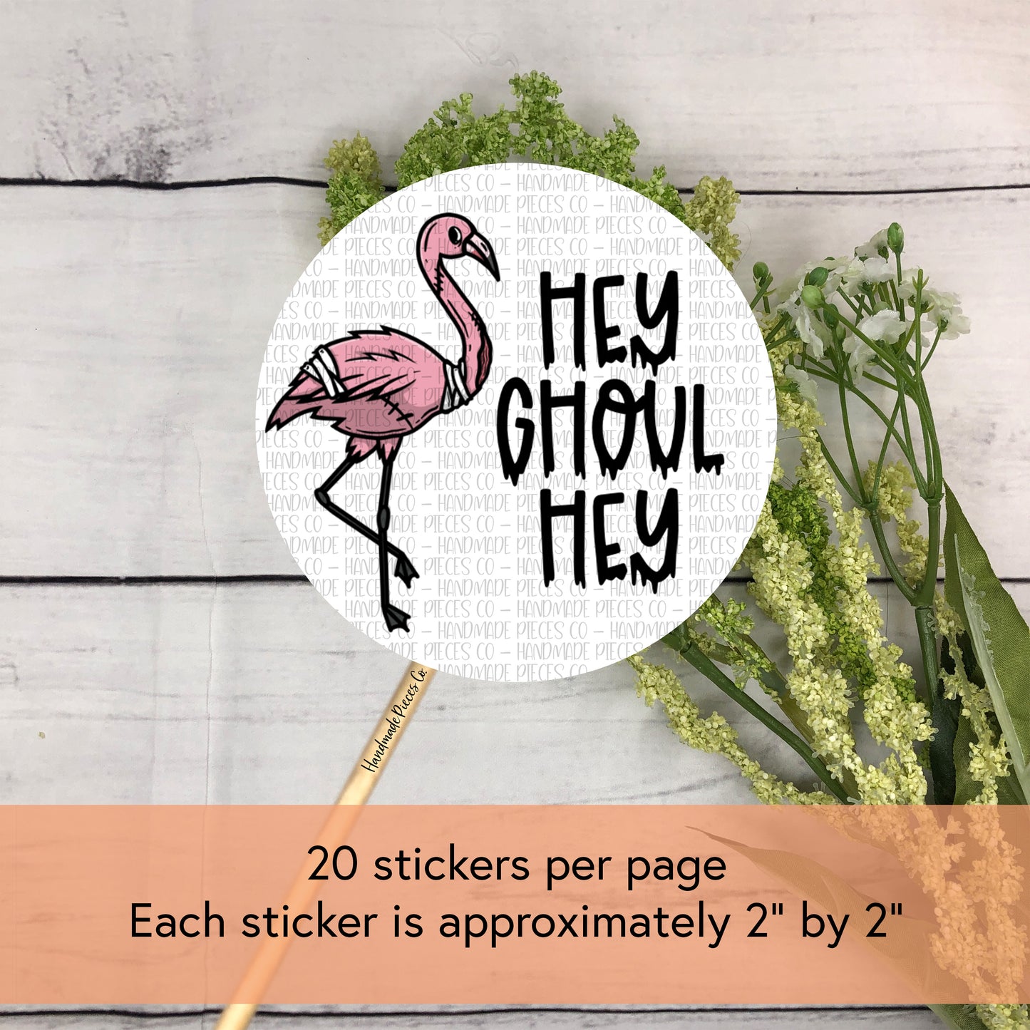 Hey Ghoul Hey- Packaging Sticker, Spooky Ghoul Summer Theme