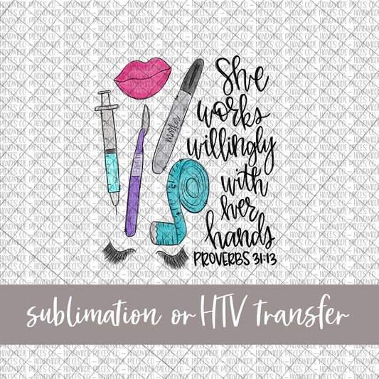Plastic Surgeon, She Works Willingly - Sublimation or HTV Transfer