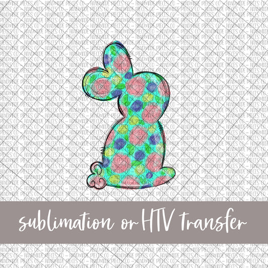 Floral Bunny, Side View - Sublimation or HTV Transfer