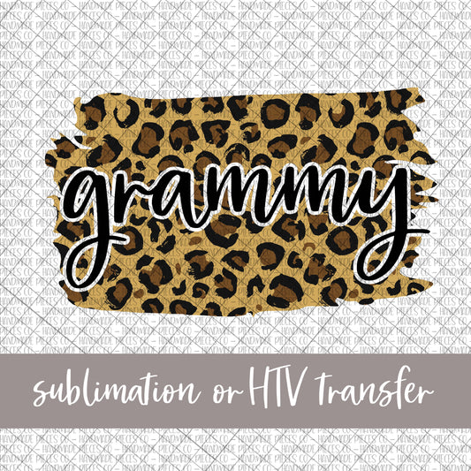 Grammy Brushstroke, Leopard - Sublimation or HTV Transfer