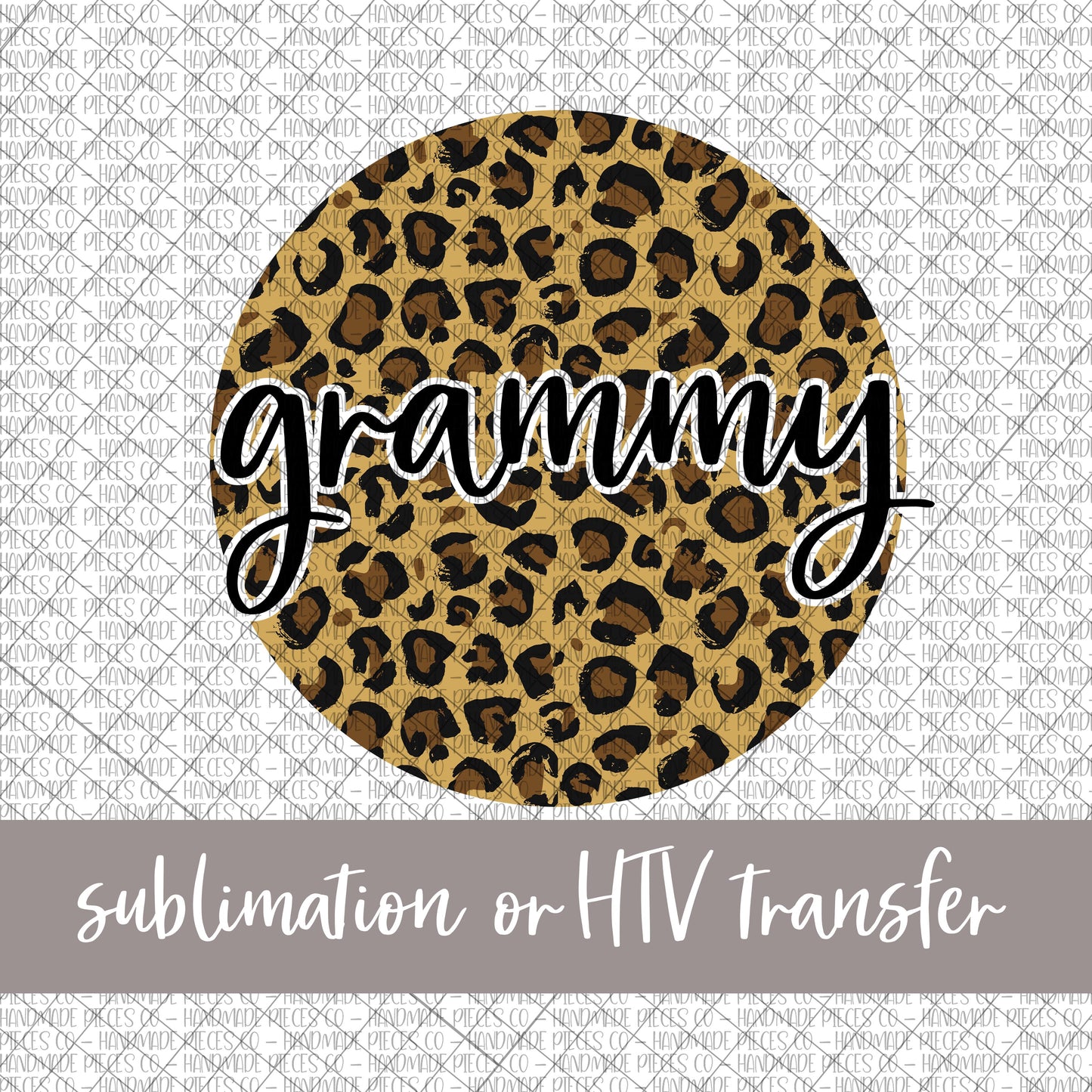Grammy Round, Leopard - Sublimation or HTV Transfer