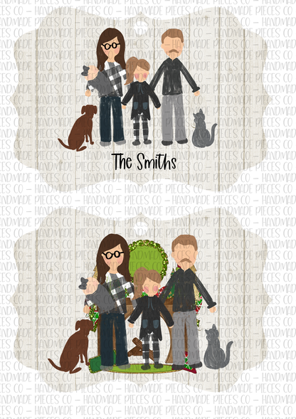 Christmas Ornament - Plaid Family