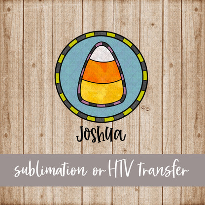 Candy Corn, Frame - Name Optional - Sublimation or HTV Transfer