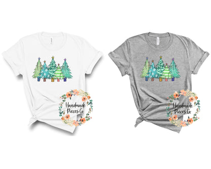Christmas Trees, Green/Blue - Sublimation or HTV Transfer