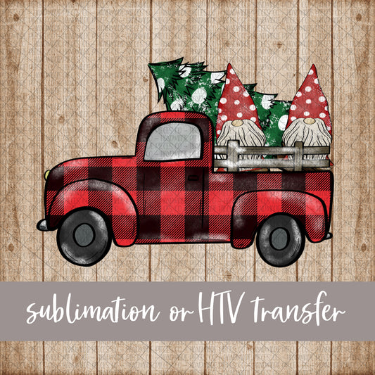Christmas Truck, Gnomes - Sublimation or HTV Transfer