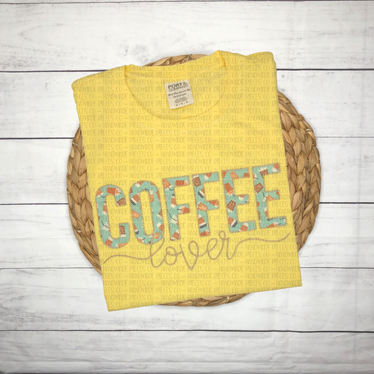 Coffee Lover Embroidered Applique Garment - Adult