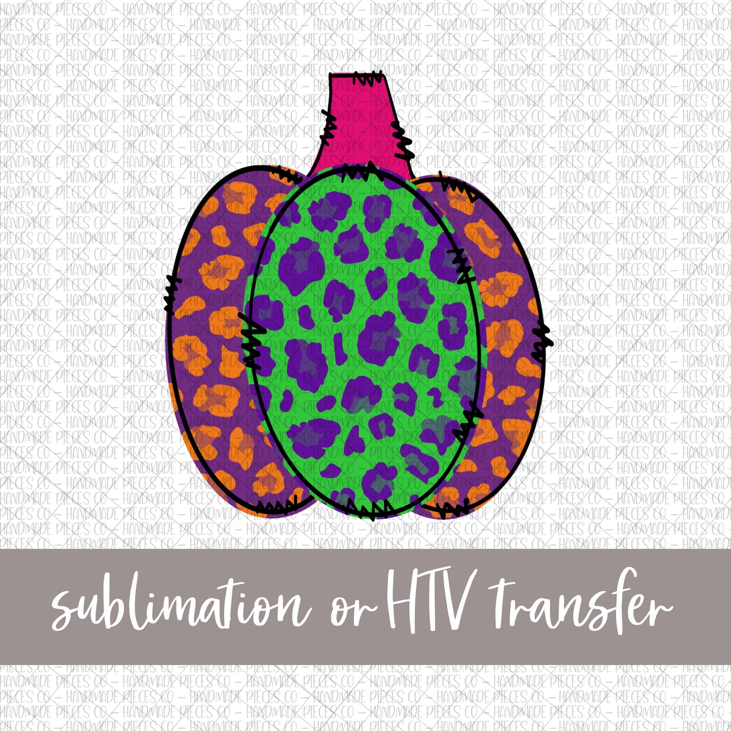 Pumpkin, Colorful Leopard - Sublimation or HTV Transfer