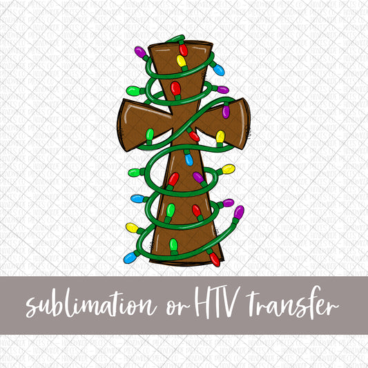 Cross with Lights -  Sublimation or HTV Transfer