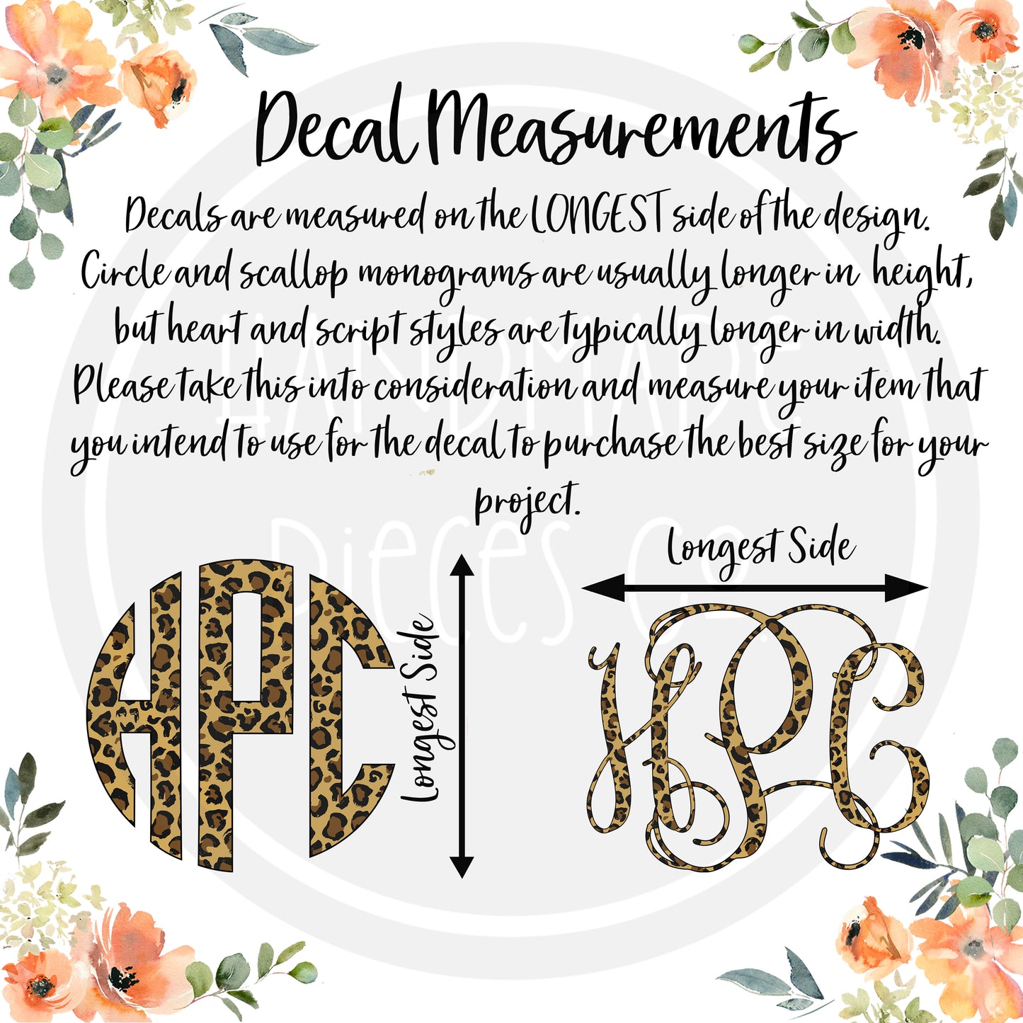 Cow Monogram Vinyl Decal, Brown