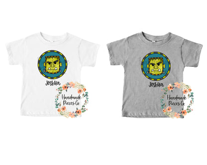 Frankenstein, Frame, Boy - Name Optional - Sublimation or HTV Transfer