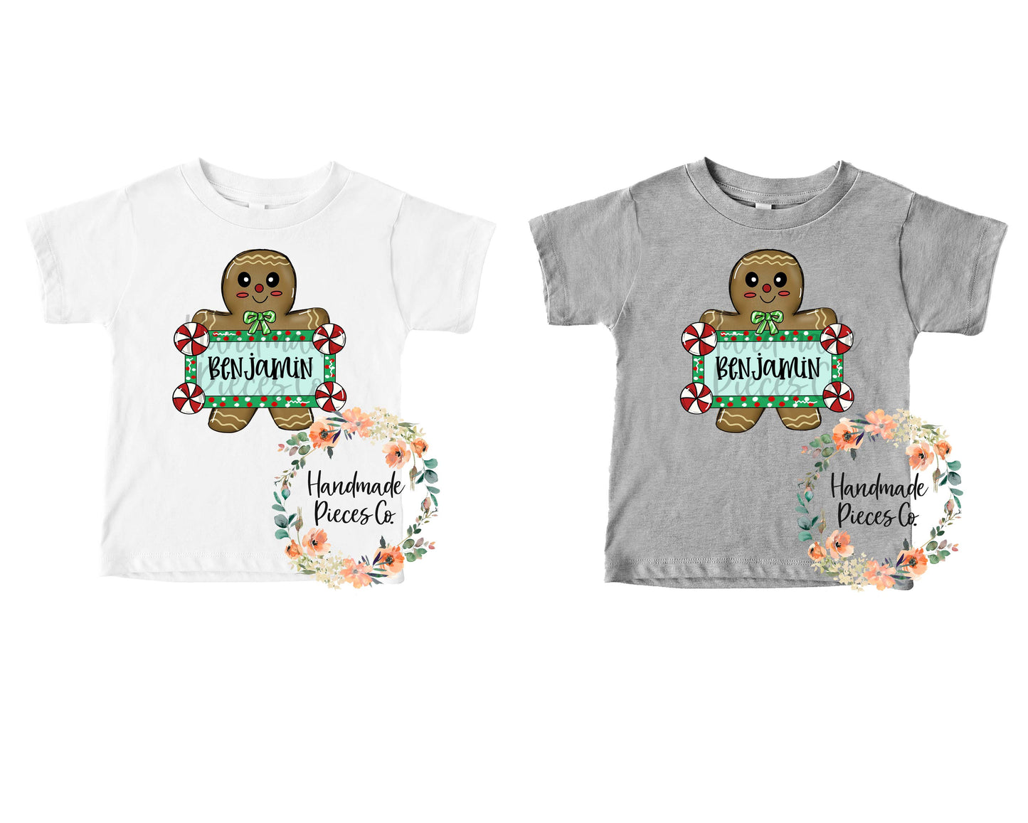Gingerbread with Name, Blue - Sublimation or HTV Transfer