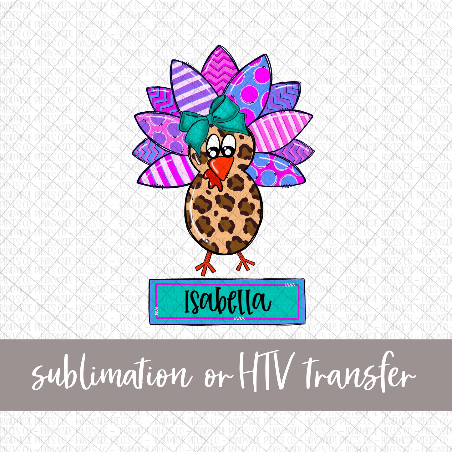 Turkey, Girl with Name - Sublimation or HTV Transfer