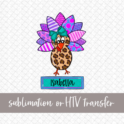 Turkey, Girl with Name - Sublimation or HTV Transfer