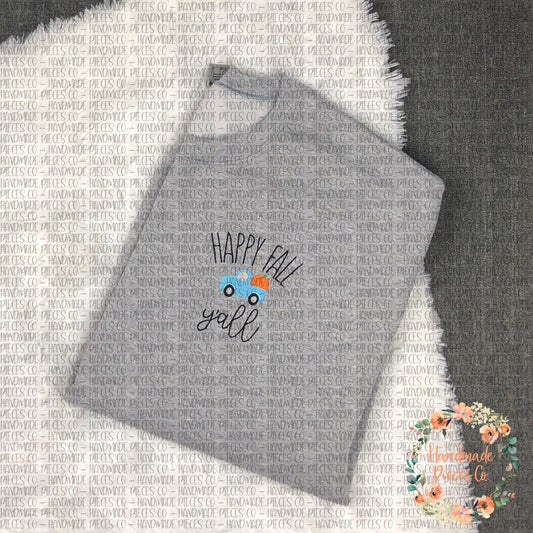 Happy Fall Y'all Mini Truck Embroidered Garment - Adult