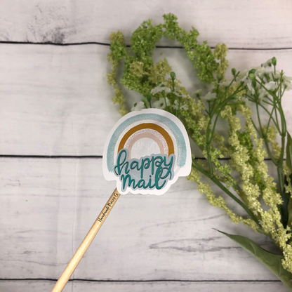 Happy Mail Packaging Sticker, Rainbow