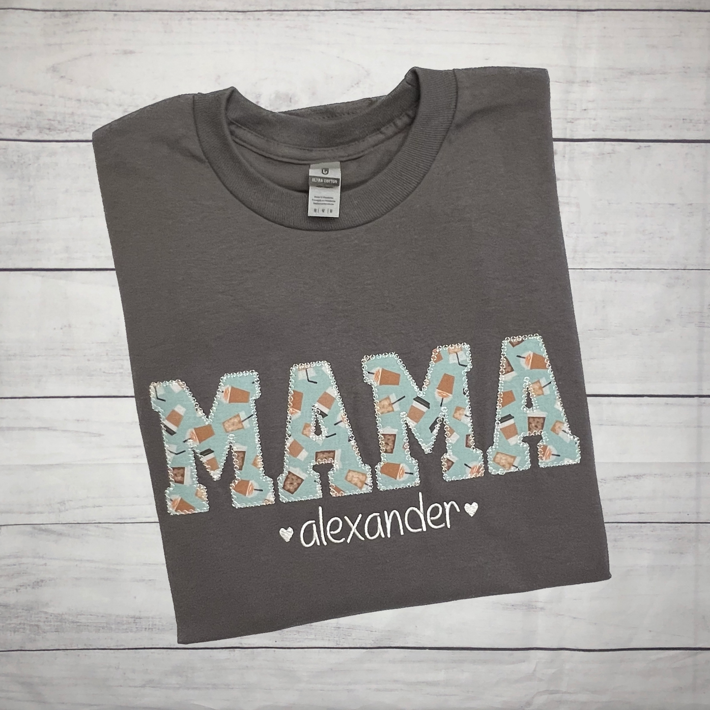 Custom Name Appliqué with Block Names Embroidered Garment - Adult