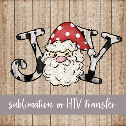 Joy, Santa, Version 2 - Sublimation or HTV Transfer