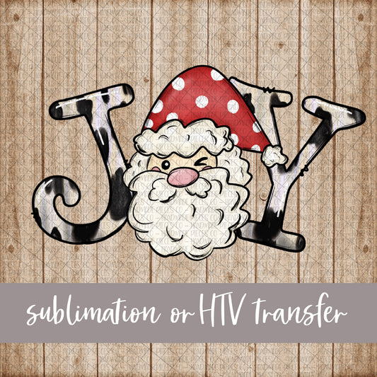 Joy, Santa, Version 2 - Sublimation or HTV Transfer