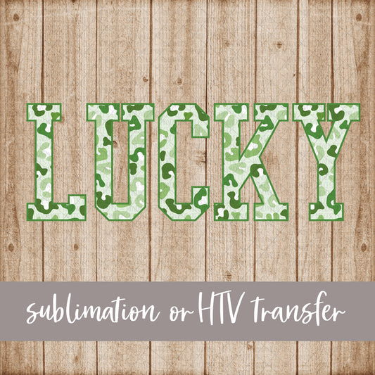 Lucky, Green Leopard Pattern  - Sublimation or HTV Transfer