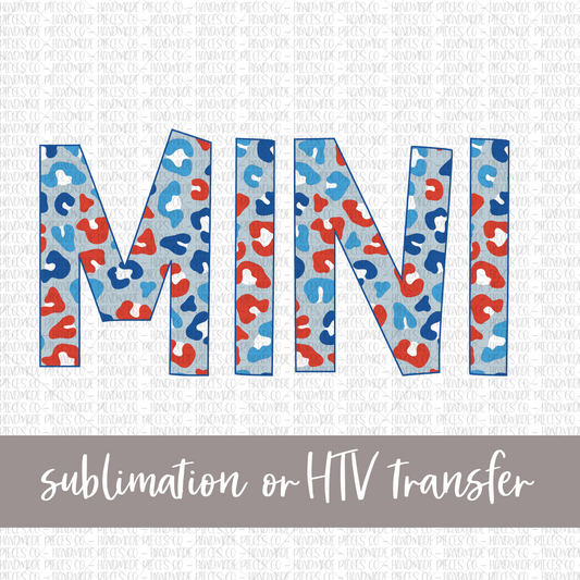 Mini, Leopard Patriotic, Version 1 - Sublimation or HTV Transfer