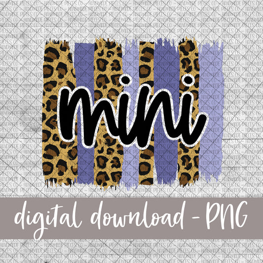 Mini Brushstroke, Leopard and Purple - Digital Download