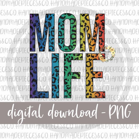 Mom Life, Leopard Rainbow - Digital Download