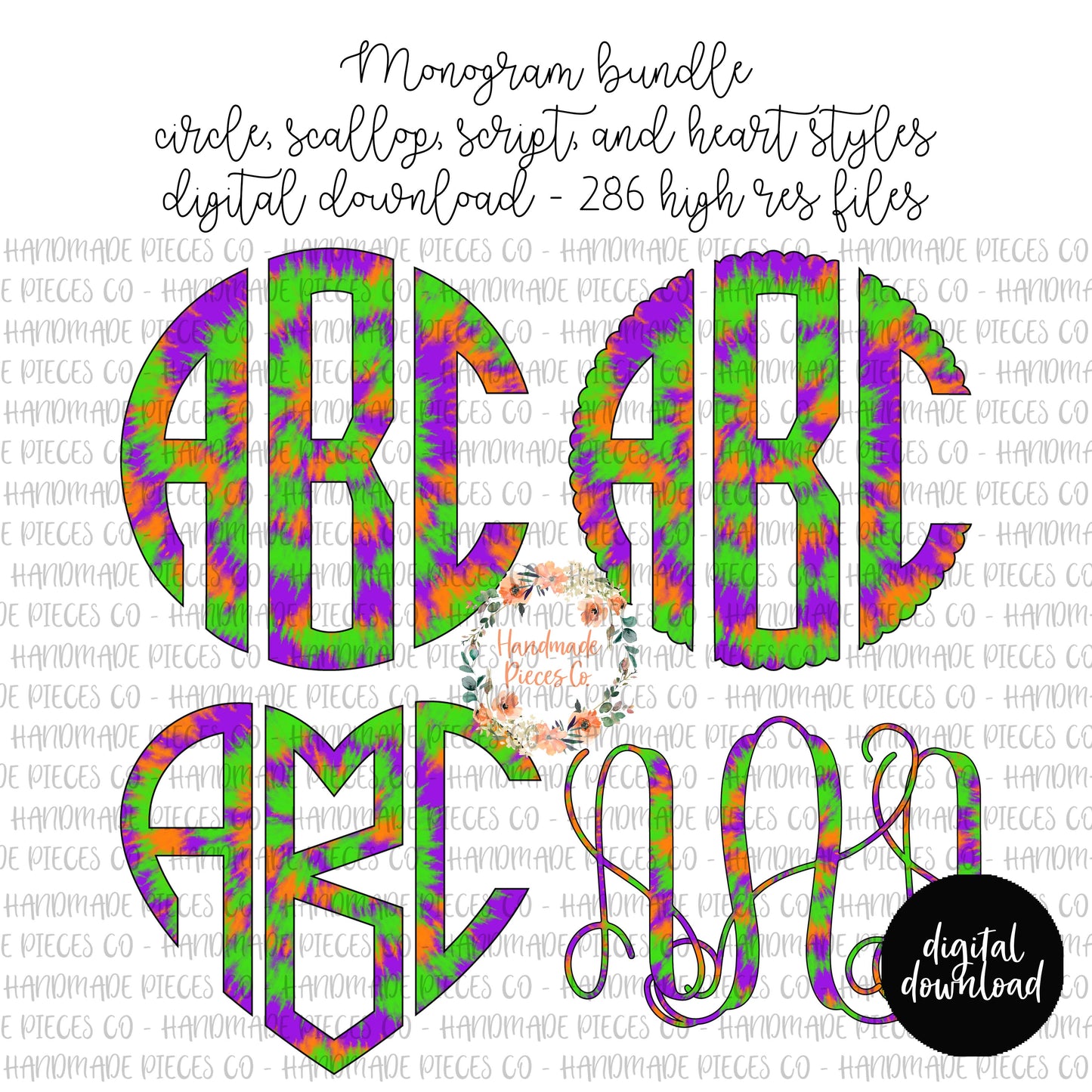 Halloween Tie Dye Mix 1 - Multiple Styles - Digital Download