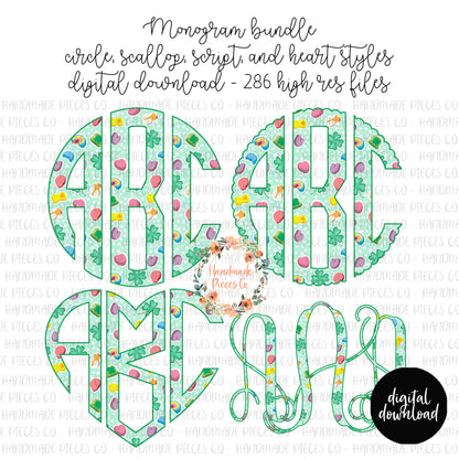 Lucky Charm Monogram, Version 2 - Multiple Styles - Digital Download