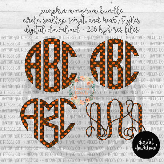 Pumpkins Monogram - Multiple Styles - Digital Download