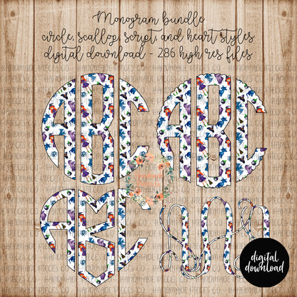 Halloween Monogram, Witch - Multiple Styles - Digital Download