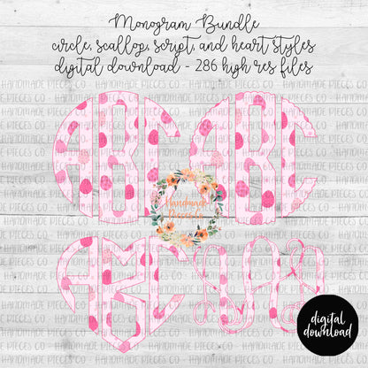 Easter Egg, Pink Monogram - Multiple Styles - Digital Download