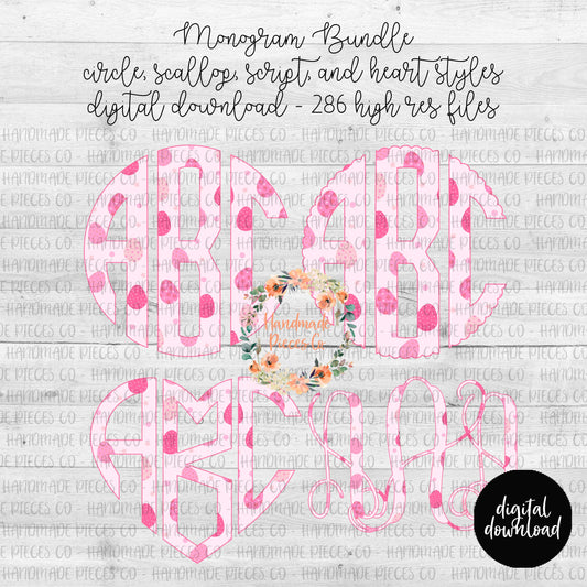 Easter Egg, Pink Monogram - Multiple Styles - Digital Download