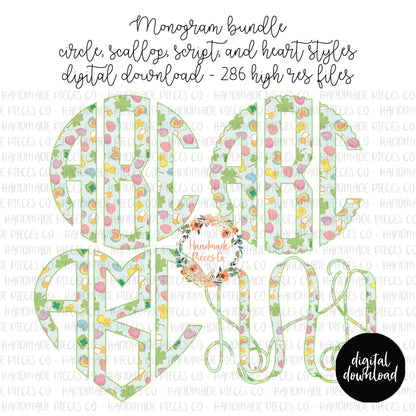 Lucky Charm Monogram, Version 1 - Multiple Styles - Digital Download