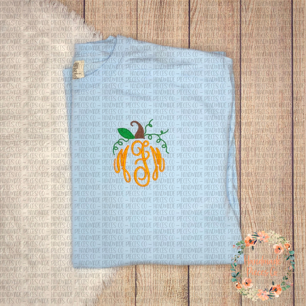 Pumpkin Monogram Embroidered Garment - Adult