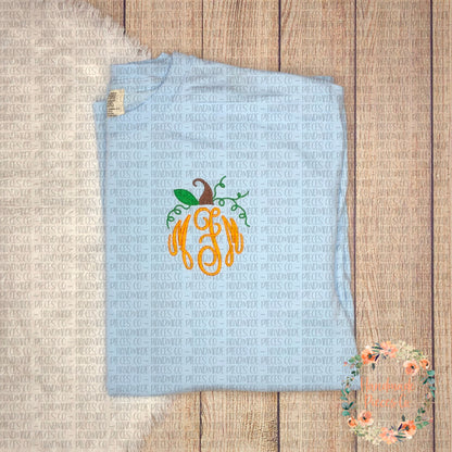 Pumpkin Monogram Embroidered Garment - Adult