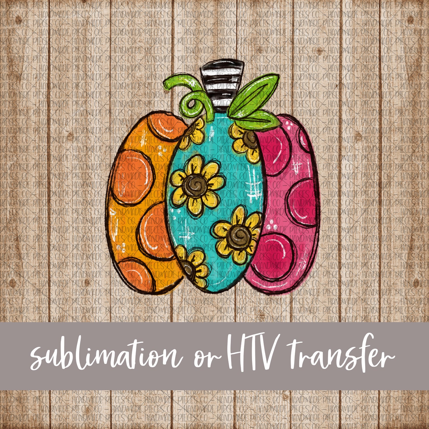 Colorful Pumpkin - Sublimation or HTV Transfer
