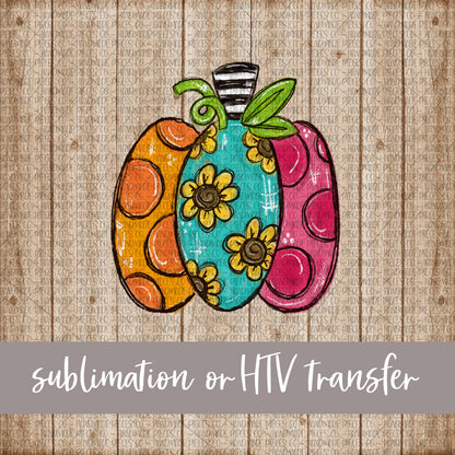 Colorful Pumpkin - Sublimation or HTV Transfer