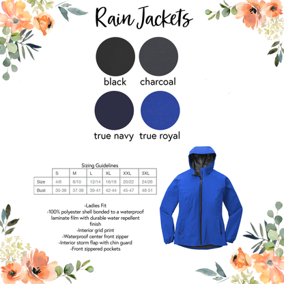 Embroidered Monogrammed Rain Jacket - Adult