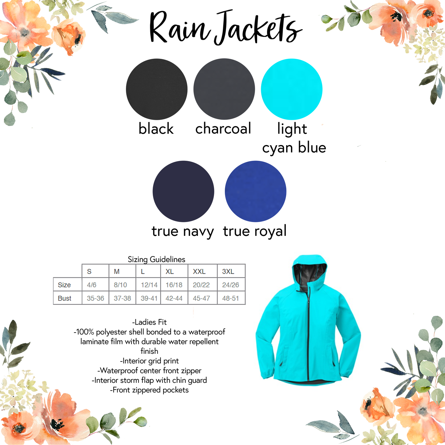 Embroidered Monogrammed Rain Jacket - Adult