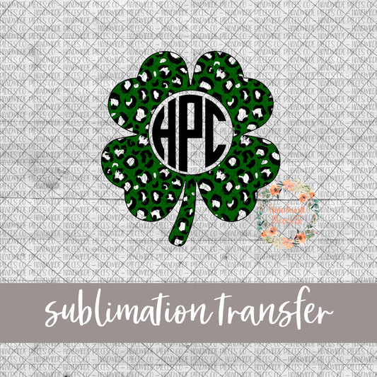 Shamrock, Leopard Dark Green - Add Your Own Monogram - Digital Download