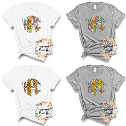 Autumn Plaid Monogram, 3 - Sublimation or HTV Transfer
