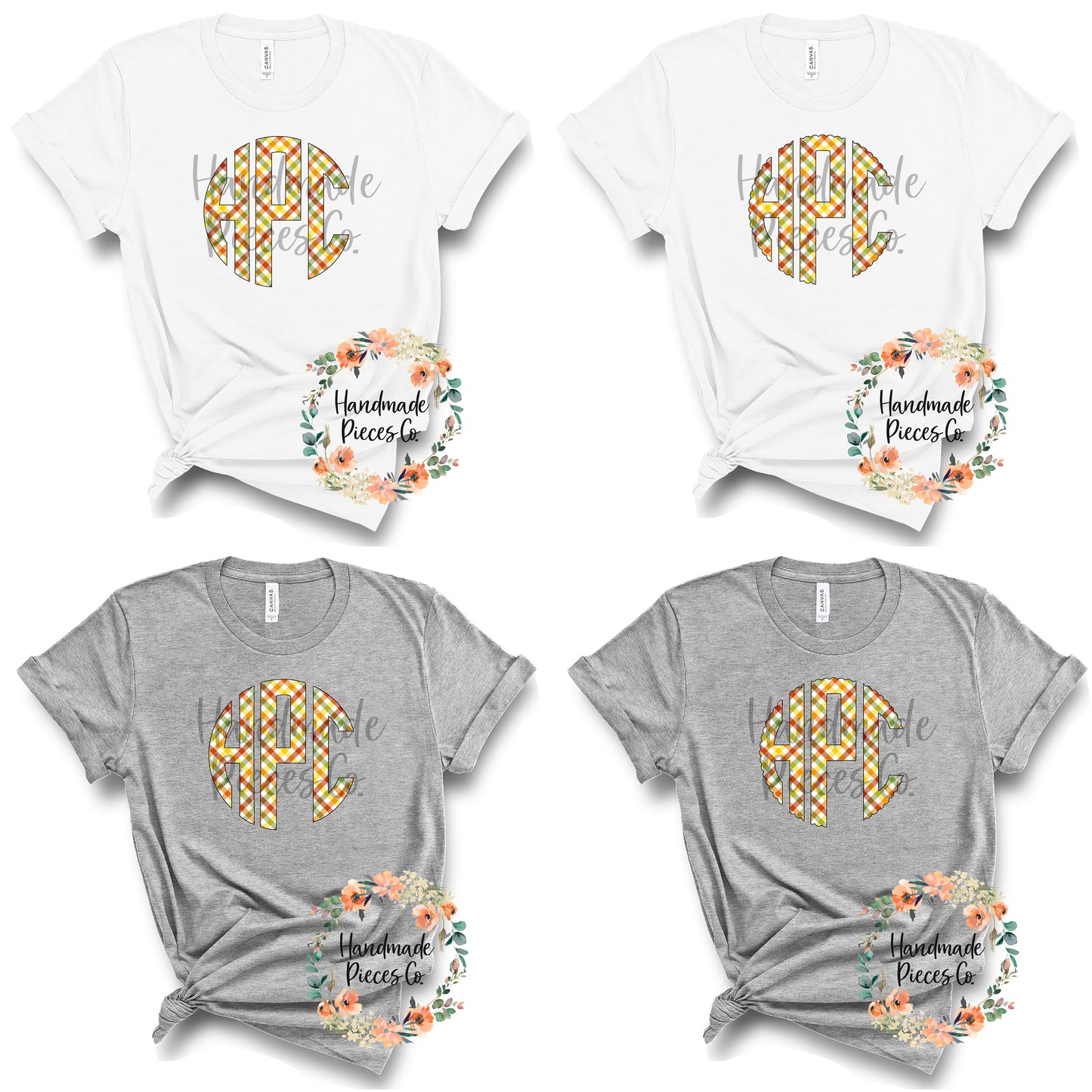 Autumn Plaid Monogram, Bright Diagonal - Sublimation or HTV Transfer