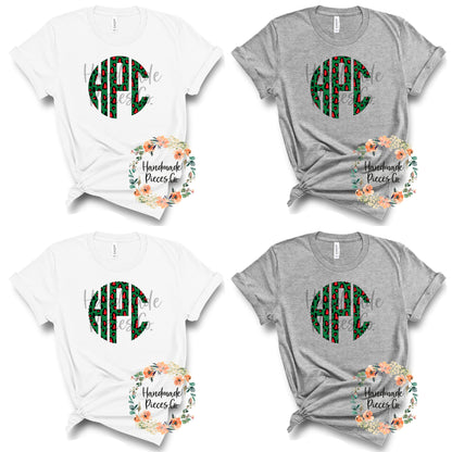 Leopard Christmas Tree Monogram, Red Trees - Multiple Styles - Digital Download