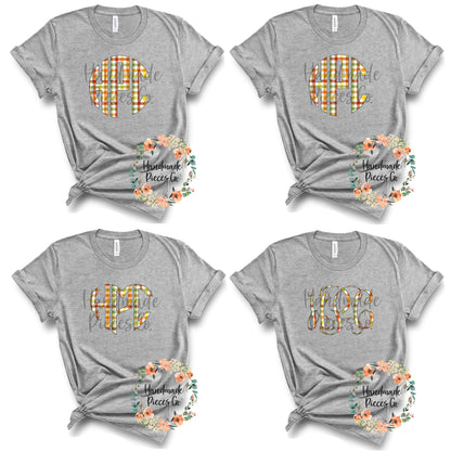 Autumn Plaid Monogram, Bright - Sublimation or HTV Transfer