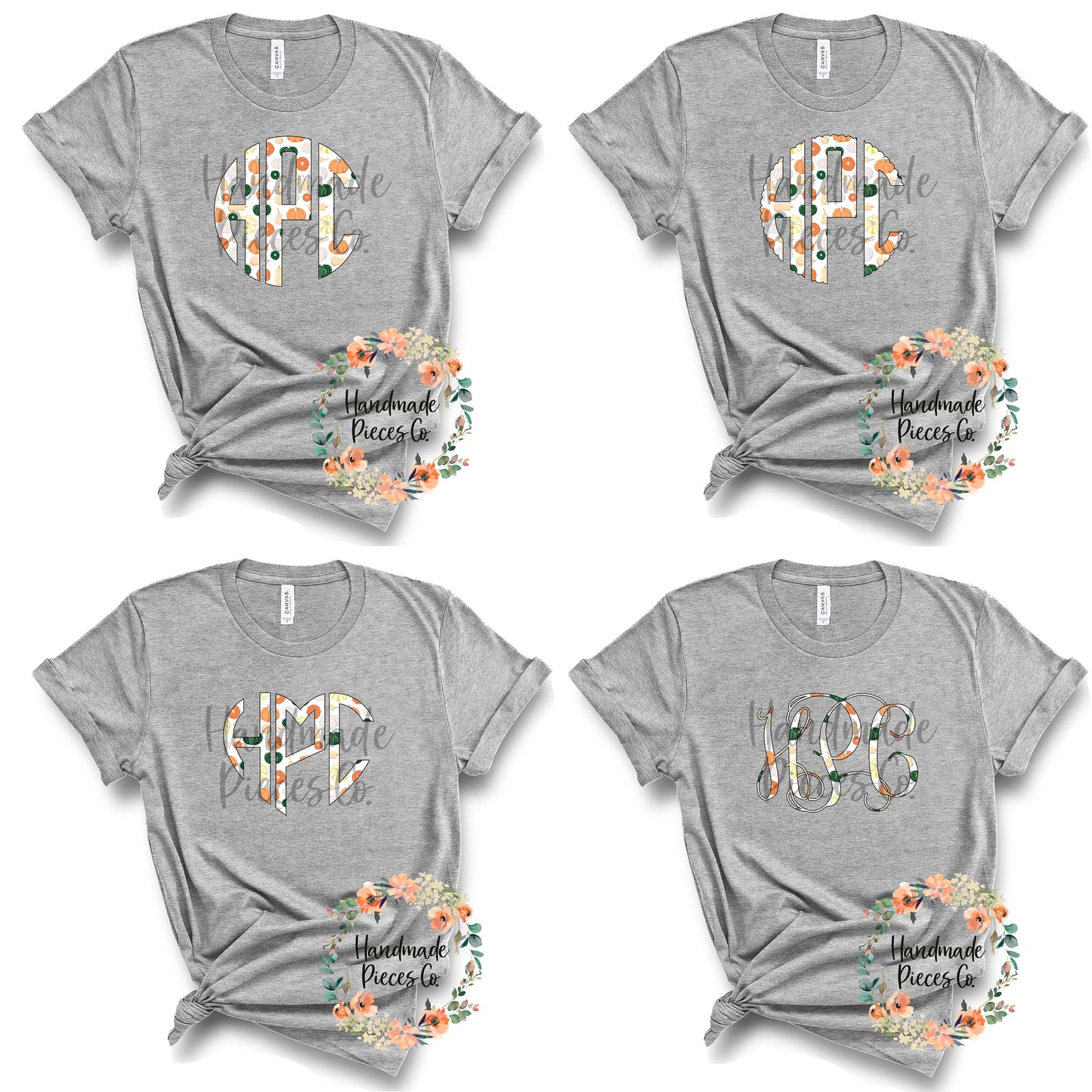 Fall Pumpkins Monogram - Multiple Styles - Digital Download