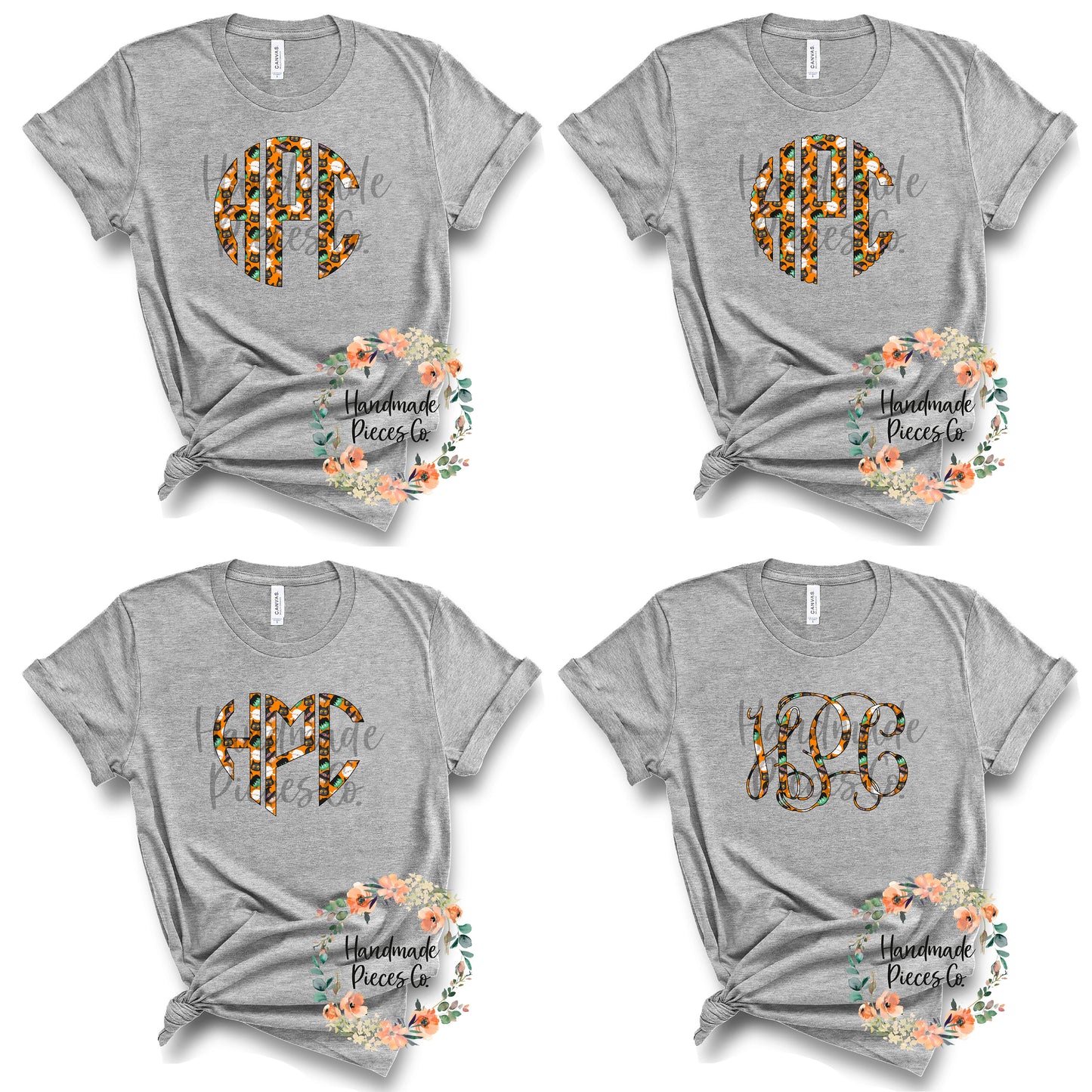 Halloween Monogram, Pattern 3 - Multiple Styles - Digital Download