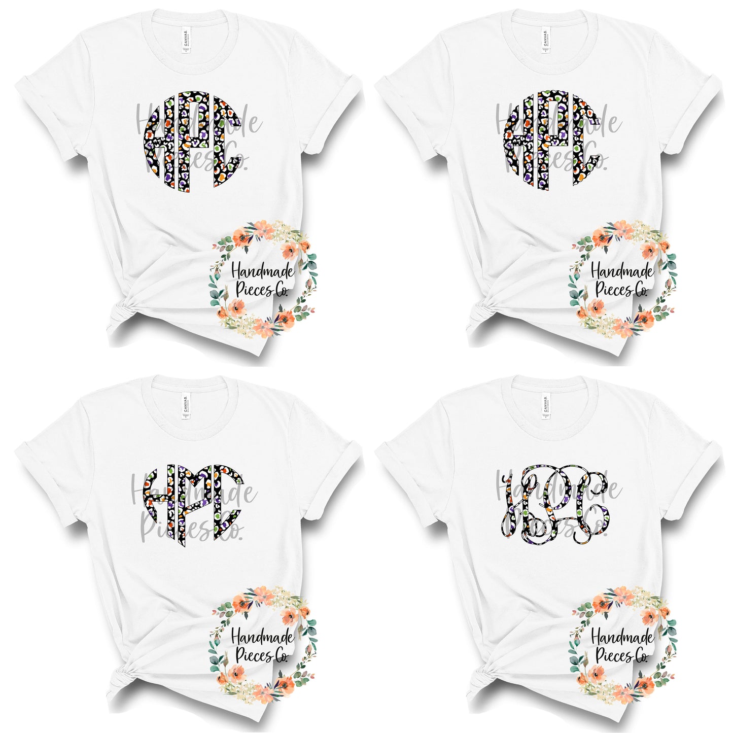 Halloween Monogram, Leopard Pattern 2 - Sublimation or HTV Transfer
